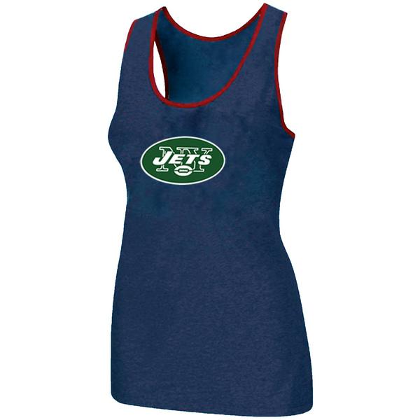 Cheap Women Nike NFL New York Jets Ladies Big Logo Tri-Blend Racerback stretch Tank Top Blue