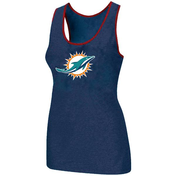 Cheap Women Nike NFL Miami Dolphins Ladies Big Logo Tri-Blend Racerback stretch Tank Top Blue