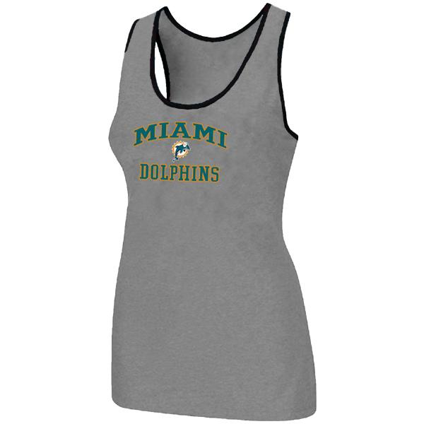 Cheap Women Nike NFL Miami Dolphins Heart & Soul Tri-Blend Racerback stretch Tank Top L.grey