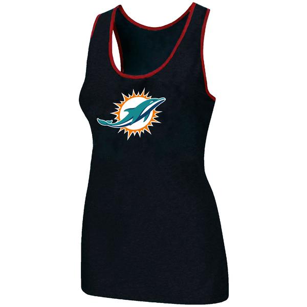 Cheap Women Nike NFL Miami Dolphins Ladies Big Logo Tri-Blend Racerback stretch Tank Top Black
