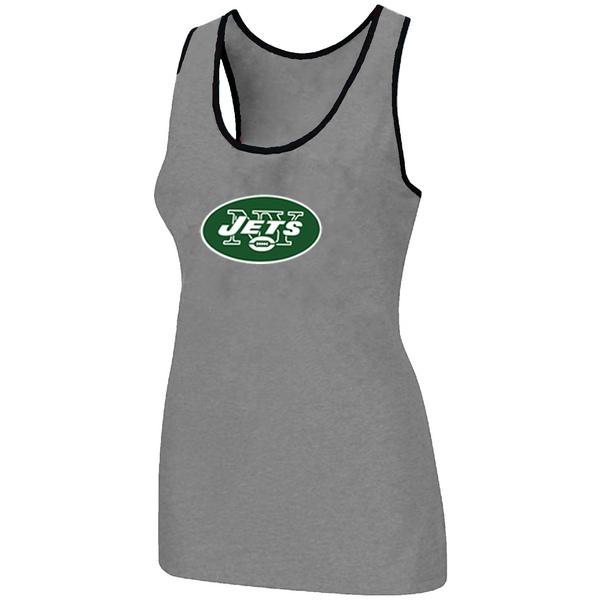 Cheap Women Nike NFL New York Jets Ladies Big Logo Tri-Blend Racerback stretch Tank Top L.grey