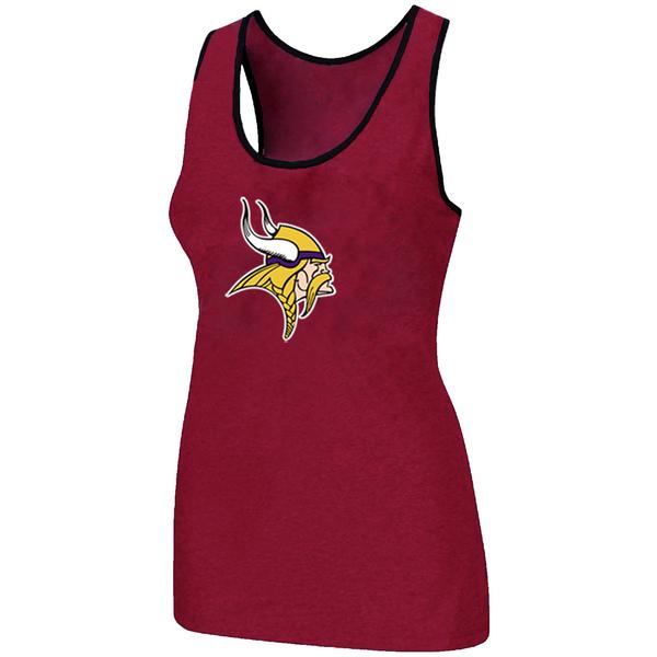 Cheap Women Nike NFL Minnesota Vikings Ladies Big Logo Tri-Blend Racerback stretch Tank Top Red