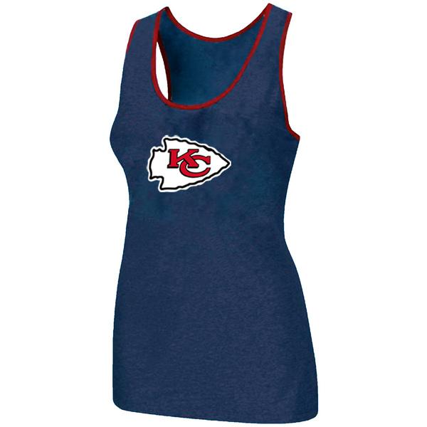 Cheap Women Nike NFL Kansas City Chiefs Ladies Big Logo Tri-Blend Racerback stretch Tank Top Blue