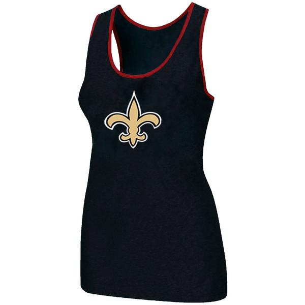 Cheap Women Nike NFL New Orleans Saints Ladies Big Logo Tri-Blend Racerback stretch Tank Top Black