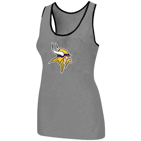 Cheap Women Nike NFL Minnesota Vikings Ladies Big Logo Tri-Blend Racerback stretch Tank Top L.grey