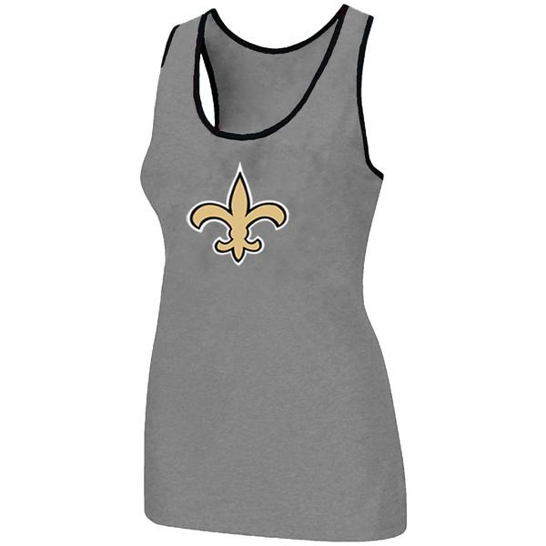Cheap Women Nike NFL New Orleans Saints Ladies Big Logo Tri-Blend Racerback stretch Tank Top L.grey