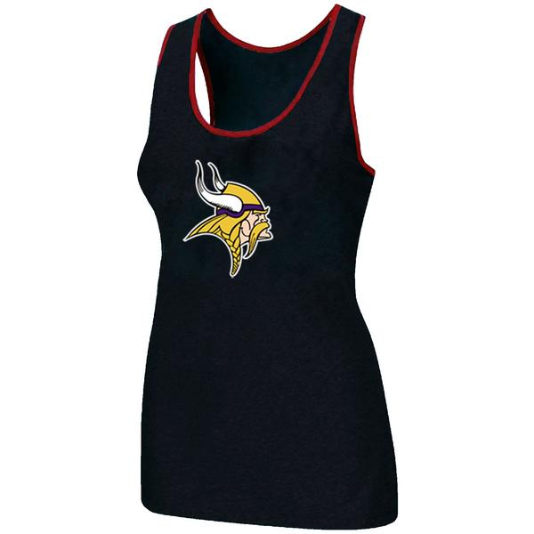 Cheap Women Nike NFL Minnesota Vikings Ladies Big Logo Tri-Blend Racerback stretch Tank Top Black