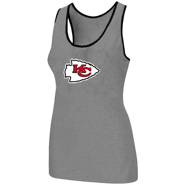 Cheap Women Nike NFL Kansas City Chiefs Ladies Big Logo Tri-Blend Racerback stretch Tank Top L.grey