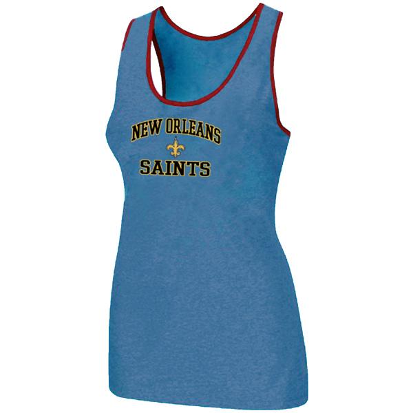 Cheap Women Nike NFL New Orleans Saints Heart & Soul Tri-Blend Racerback stretch Tank Top L.Blue