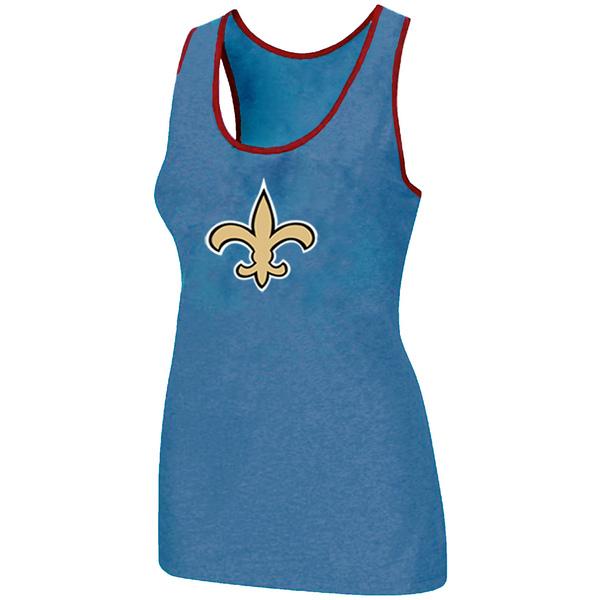 Cheap Women Nike NFL New Orleans Saints Ladies Big Logo Tri-Blend Racerback stretch Tank Top L.Blue