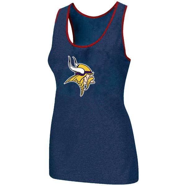 Cheap Women Nike NFL Minnesota Vikings Ladies Big Logo Tri-Blend Racerback stretch Tank Top Blue