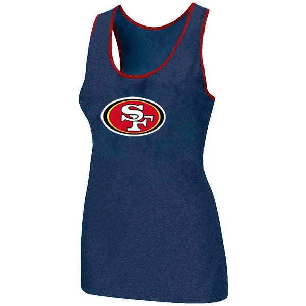 Cheap Women Nike NFL San Francisco 49ers Ladies Big Logo Tri-Blend Racerback stretch Tank Top Blue