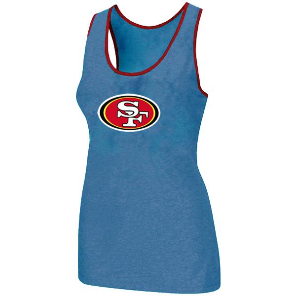 Cheap Women Nike NFL San Francisco 49ers Ladies Big Logo Tri-Blend Racerback stretch Tank Top L.Blue