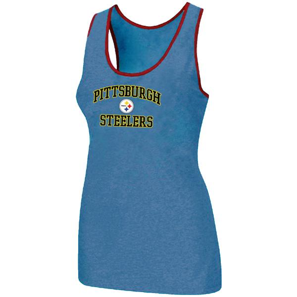 Cheap Women Nike NFL Pittsburgh Steelers Heart & Soul Tri-Blend Racerback stretch Tank Top L.Blue