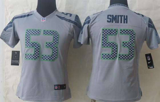 Cheap Women Nike Seattle Seahawks #53 Malcolm Smith Grey Limited NFL Jersey
