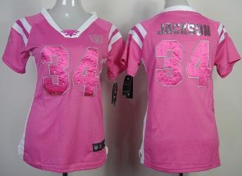 Cheap Women Nike Oakland Raiders 34 Bo.Jackson Pink Handwork Sequin Name Fashion NFL Jerseys