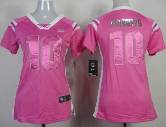 Cheap Women Nike New York Giants 10# Eli Manning Pink Handwork Sequin Name Fashion NFL Jerseys