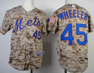 Kids New York Mets 45 Zack Wheeler 2014 Camo Cool Base MLB Jersey Cheap