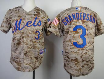 Kids New York Mets 3 Curtis Granderson 2014 Camo Cool Base MLB Jersey Cheap