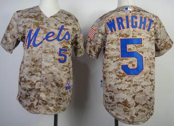 Kids New York Mets 5# David Wright 2014 Camo Cool Base MLB Jersey Cheap
