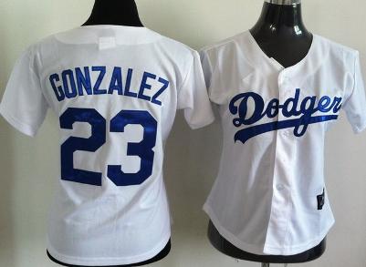 Cheap Women Los Angeles Dodgers 23 Adrian Gonzalez White MLB Jerseys