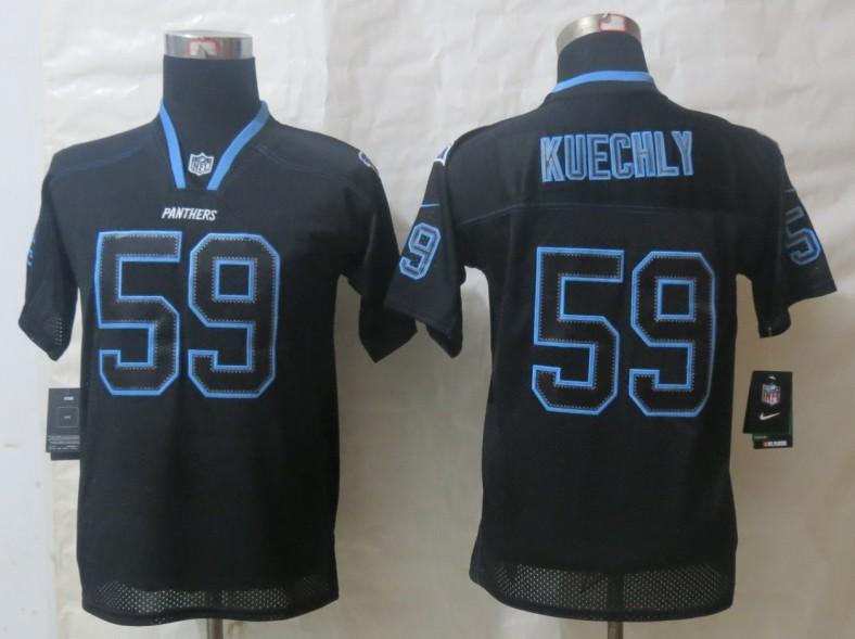 Kids Nike Carolina Panthers 59 Kuechly Lights Out Black NFL Jerseys Cheap