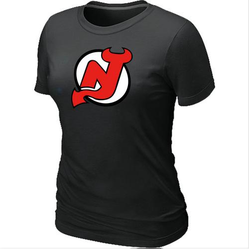 Cheap Women New Jersey Devils Big & Tall Logo Black NHL T-Shirt