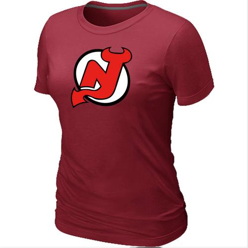 Cheap Women New Jersey Devils Big & Tall Logo Red NHL T-Shirt