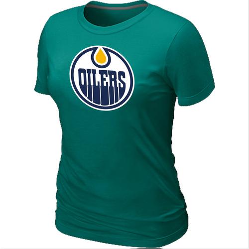 Cheap Women Edmonton Oilers Big & Tall Logo L.Green NHL T-Shirt