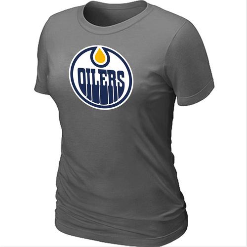 Cheap Women Edmonton Oilers Big & Tall Logo D.Grey NHL T-Shirt