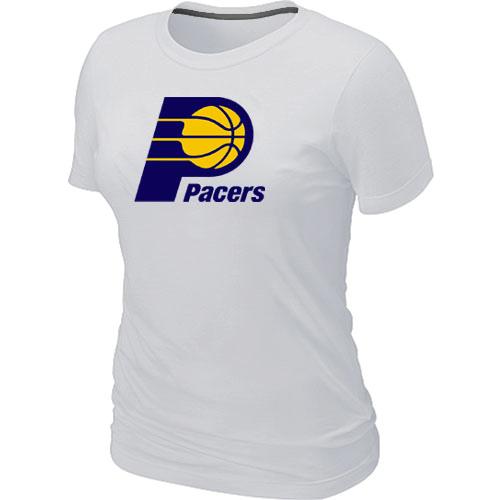 Cheap NBA Indiana Pacers Big & Tall Primary Logo White Women's T-Shirt
