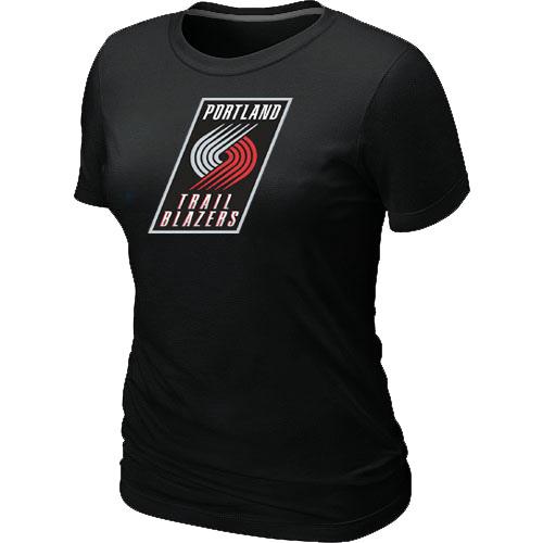 Cheap NBA Portland Trail Blazers Big & Tall Primary Logo Black Women's T-Shirt