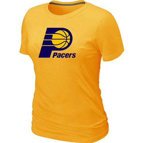 Cheap NBA Indiana Pacers Big & Tall Primary Logo Yellow Women's T-Shirt