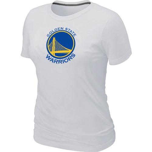 Cheap NBA Golden State Warriors Big & Tall Primary Logo White Women's T-Shirt