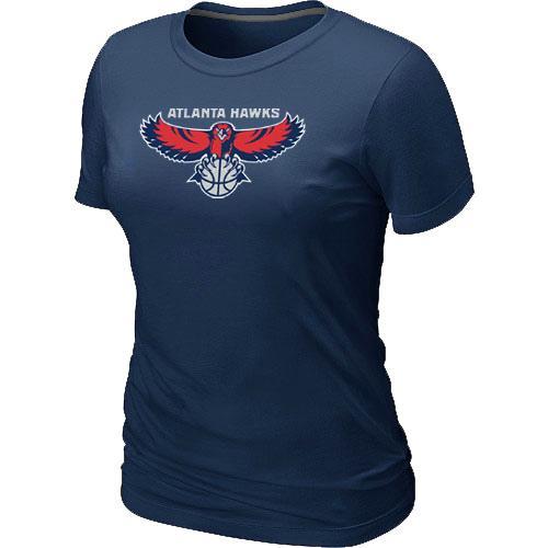 Cheap NBA Atlanta Hawks Big & Tall Primary Logo D.Blue Women's T-Shirt