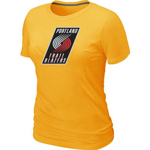 Cheap NBA Portland Trail Blazers Big & Tall Primary Logo Yellow Women's T-Shirt