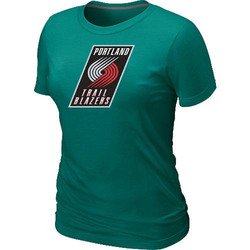 Cheap NBA Portland Trail Blazers Big & Tall Primary Logo L.Green Women's T-Shirt
