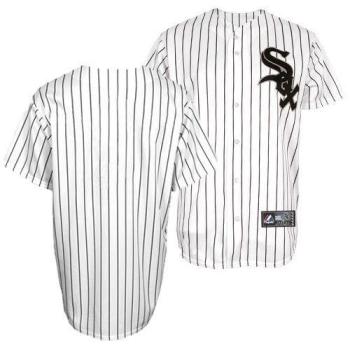 Chicago White Sox Blank White Black Strip MLB Jerseys Cheap