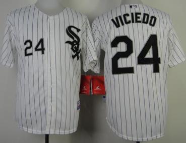 Chicago White Sox 24 Dayan Viciedo White Black Strip MLB Jerseys Chicago White Sox 24 Dayan Viciedo White Black Strip MLB Jerseys