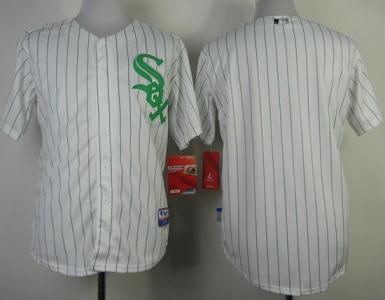 Chicago White Sox Blank White Green Strip MLB Jerseys