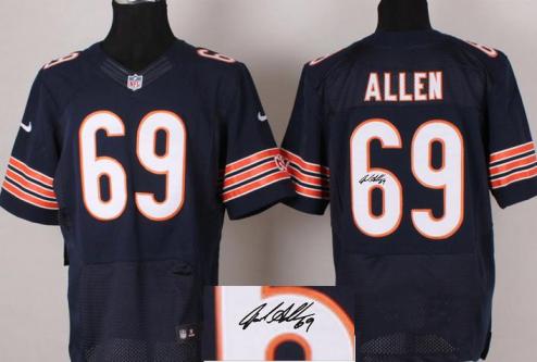 Nike Chicago Bears 69 Jared Allen Blue Signed Elite NFL Jerseys Cheap