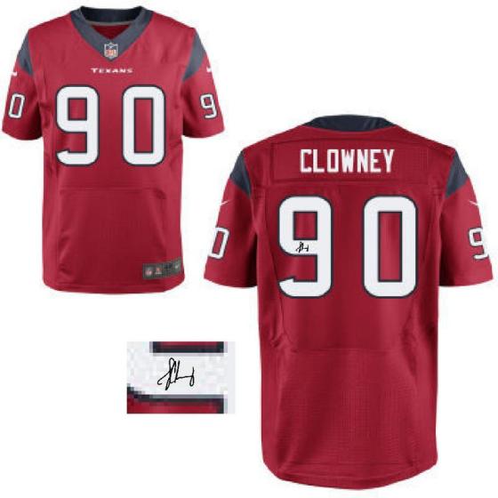 Nike Houston Texans 90 Jadeveon Clowney Red Signed Elite NFL Jerseys Cheap