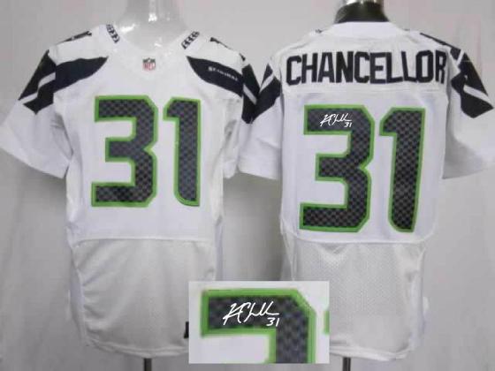 Nike Seattle Seahawks 31 Kam Chancellor White Signed Elite NFL Jerseys Cheap