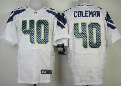 Nike Seattle Seahawks 40# Derrick Coleman White Elite NFL Jerseys Cheap