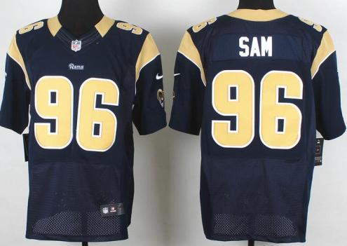 Nike St. Louis Rams 96 Michael Sam Blue Elite NFL Jerseys Cheap