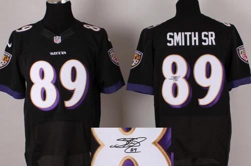 Nike Baltimore Ravens 89 Steve Smith SR Black Signed Elite NFL Jerseys Cheap