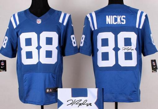 Nike Indianapolis Colts 88 Hakeem Nicks Blue Signed Elite NFL Jerseys Cheap
