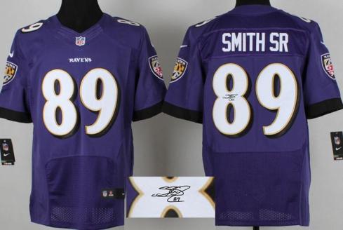 Nike Baltimore Ravens 89 Steve Smith SR Purple Signed Elite NFL Jerseys Cheap