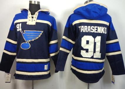 St.Louis Blues 91 Vladimir Tarasenko Blue Lace-Up NHL Jersey Hoodie Cheap
