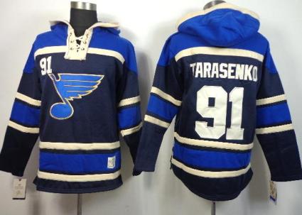 St.Louis Blues 91 Vladimir Tarasenko Blue Lace-Up NHL Jersey Hoodie